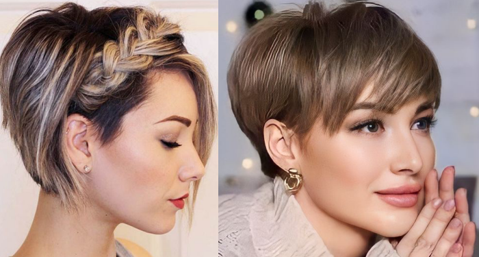 Passende Kurzhaar-Frisur zu einem Kleid