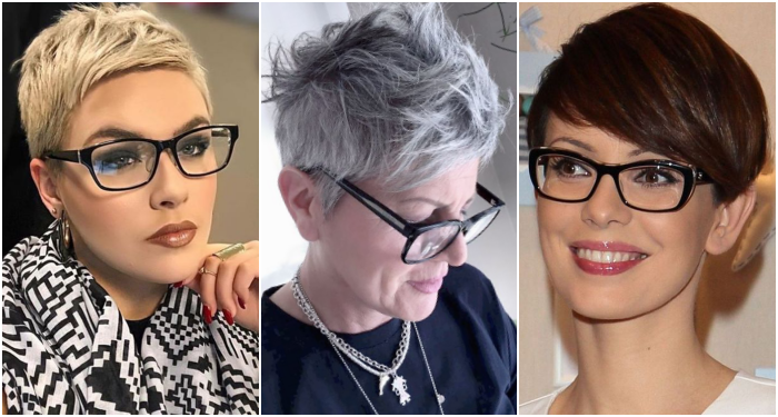 Frisuren mit Brille für kurzes Haar
