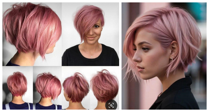 Der energiegeladene Look von rosa Kurzhaarfrisuren