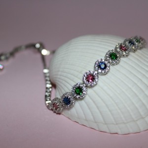 Çok Renk Asansörlü Gümüş Bileklik