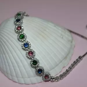 Çok Renk Asansörlü Gümüş Bileklik