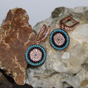 Firuze Taşlı Gümüş Küpe