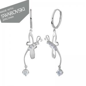 Swarovski Taşlı Kelebek Küpe
