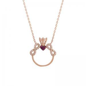 Gümüş Tektaş Yüzüklü Kolye