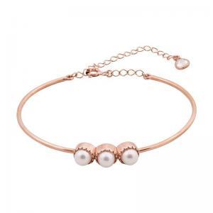 İncili Ayarlanabilir Gümüş Bilezik