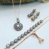 Elmas Montür 925 Ayar Özel Kesim Gümüş Set