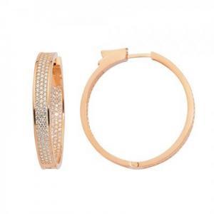 İç Dış Taşlı Halka Küpe