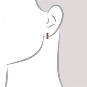 Üç Sıra Taşlı Renkli Küpe