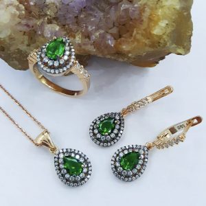 925 Ayar Damla Model Gümüş Set