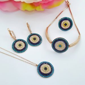 925 Ayar Nazar Göz Gümüş Set