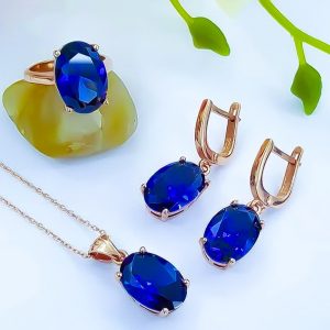 Safir Renk Gümüş Set