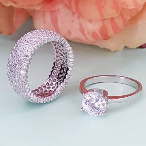 Swarovski Tektaş ve Tamtur Gümüş Yüzük