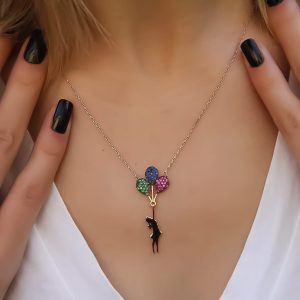 Uçan Balon Kadın Gümüş Kolye